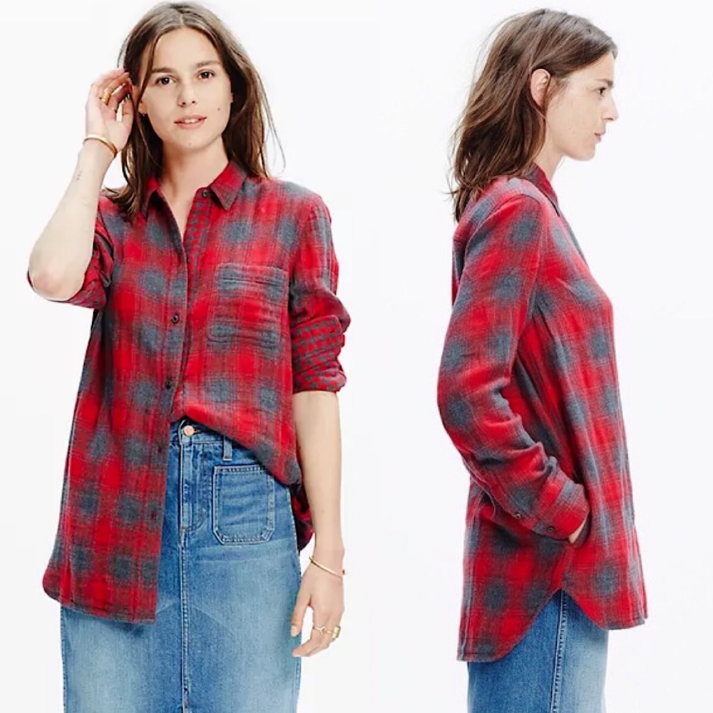Madewell Lansing Plaid Pockets Ex-Boyfriend Shirt